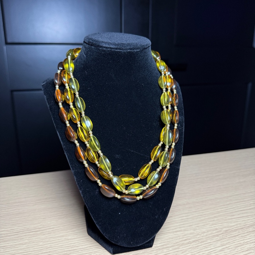 ELEGANT BEADED MULTI STRAND NECKLACE VINTAGE RARE BOHO AESTHETIC JEWELRY